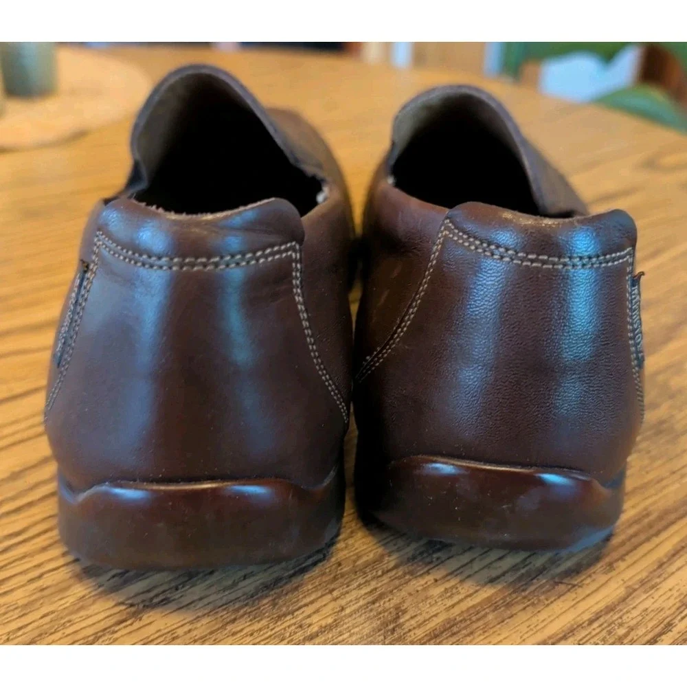 Mephisto Mens 10.5 Brown Leather Cool Air Comfort Shoes Loafers Slip On